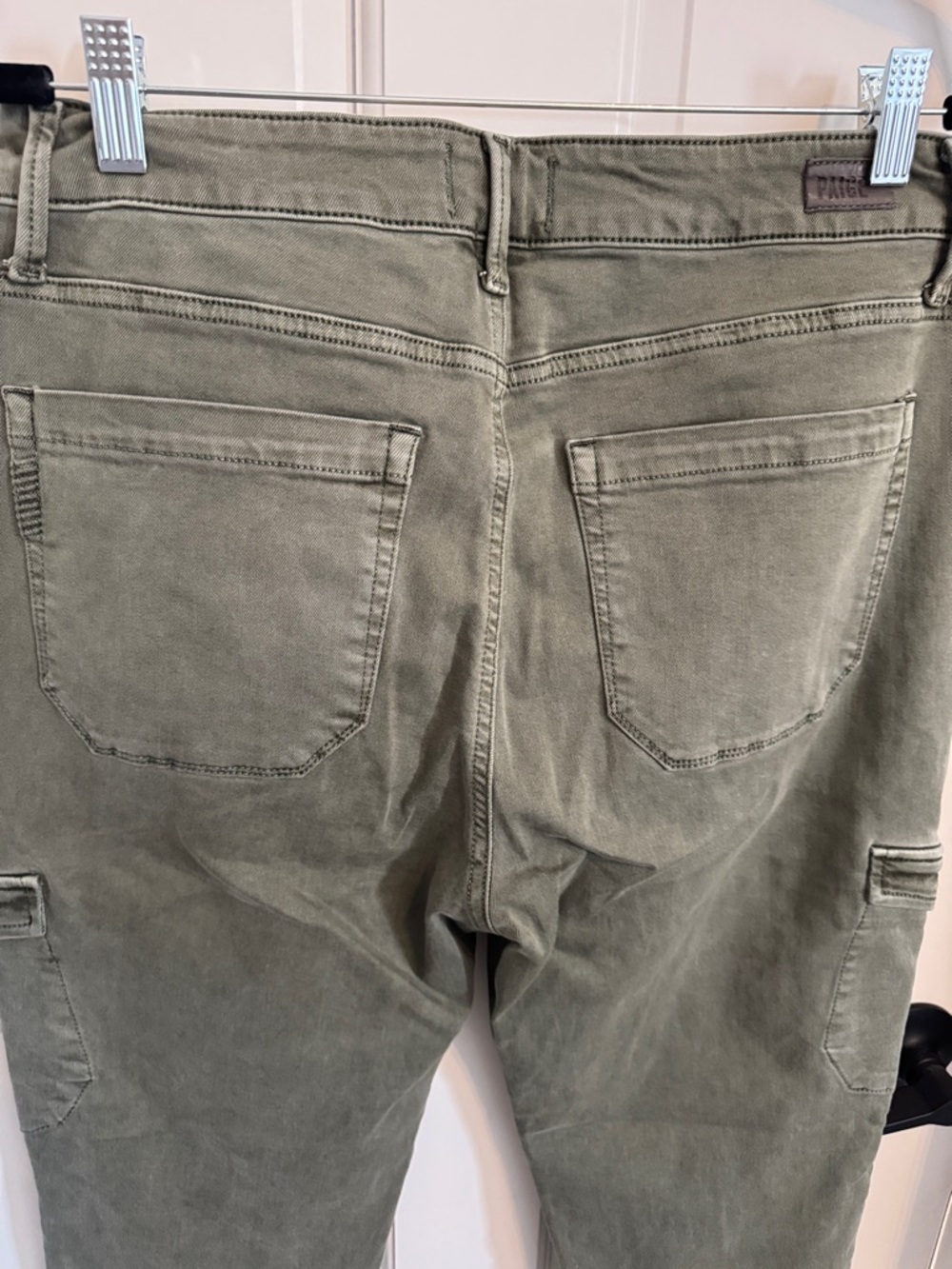 PAIGE Olive Green Ankle Cargo Jeans - Picture 5 of 6
